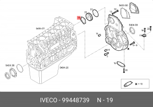прокладка распредвала! (р)\Iveco Eurotech/Eurotrakker/Stralis 99448739 IVECO
