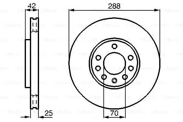 Диск тормозной OPEL Vectra B (-02) SAAB (-06) передний (1шт.) BOSCH 0 986 478 588 BOSCH