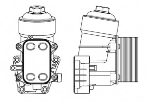 Радиатор масл. в сборе (теплообменник) для а/м VW Tiguan (08-) 1.6TDi/2.0TDi LOc LOC1809 LUZAR