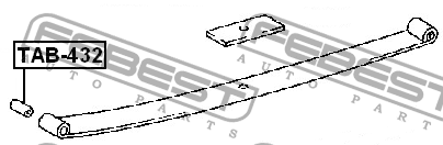 Втулка рессоры TOYOTA QUICK DELIVERY BU68,LH81,82,LY151,152,RZU68 199­5.05-2001. TAB-432 FEBEST