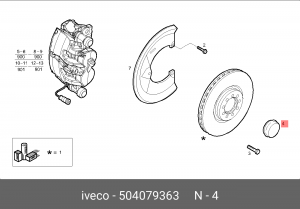 крышка гайки ступицы! переднего колеса\Iveco Daily 504079363 IVECO