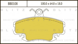 Колодки тормозные дисковые передние RENAULT Logan/Thalia 01- BB0108 BB0108 BLITZ