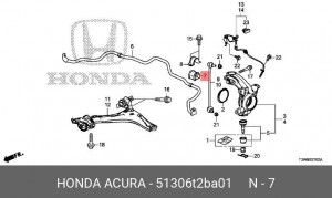 Втулка стабилизатора 51306T2BA01 51306T2BA01 HONDA