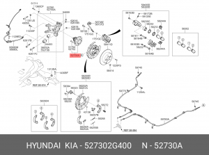 Ступица HYUNDAI Grandeur (08-) задняя (АБС) OE 527302G400 HYUNDAI KIA