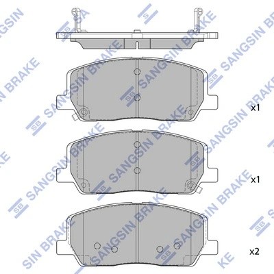 Колодки тормозные GENESIS GV80 передние (4шт.) SANGSIN SP4467 SANGSIN