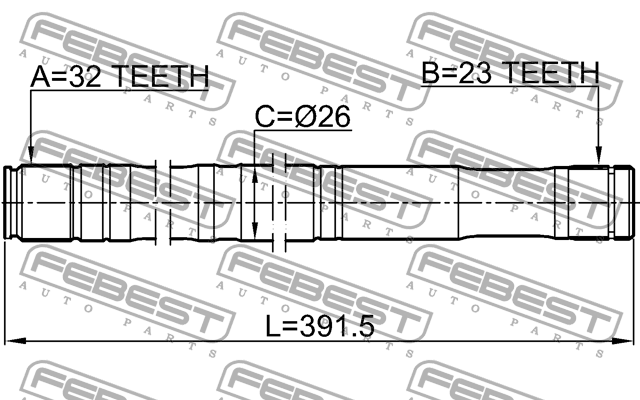 Вал ШРУСа правый TOYOTA AVENSIS (T22) 1997-2003 0112-CT220RH 0112-CT220RH FEBEST
