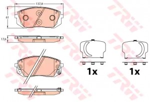 Колодки передние HYUNDAI i40 2015- GDB3642 GDB3642 TRW