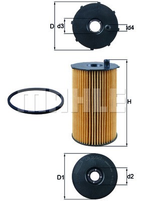 Фильтр масляный LAND ROVER Discovery (04-) MAHLE OX205/2D MAHLE KNECHT