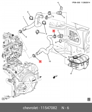 ХОМУТ ШЛАНГА СИСТЕМЫ ОХЛАЖДЕНИЯ 11547082 11547082 GENERAL MOTORS