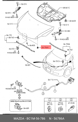 УПОР КАПОТА РЕЗИНОВЫЙ  BC1M56786 BC1M56786 MAZDA