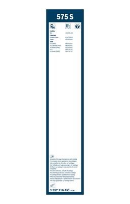 Щетка стеклоочистителя 575/575мм комплект Twin Spoiler BOSCH 3 397 118 451 BOSCH