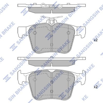 Колодки тормозные VW Golf 7 AUDI A3 (12-),TT (14-) задние (4шт.) SANGSIN SP1998 SANGSIN