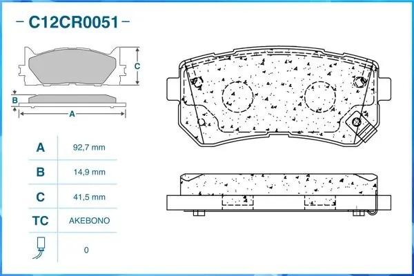 Тормозные колодки задние Low Metallic C12CR0051 C12CR0051 CWORKS