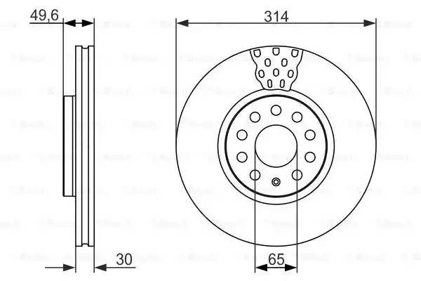Диск тормозной 0986479735 0 986 479 735 BOSCH