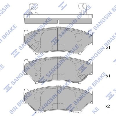 Колодки тормозные SUZUKI Grand Vitara (98-05) передние (4шт.) SANGSIN SP1584 SANGSIN