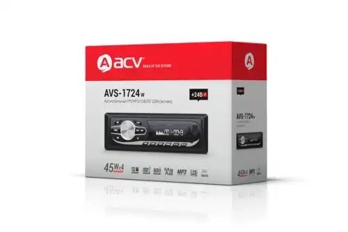 Магнитола автомобильная 1DIN 24V ACV AVS1724W ACV