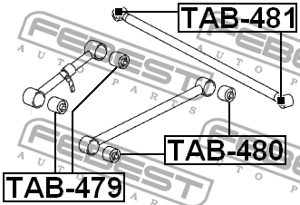 Сайлентблок задн продольн рычага TOYOTA LAND CRUISER 200 UZJ200/VDJ200 2007- TAB TAB-480 FEBEST