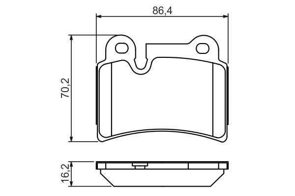 Колодки тормозные VW Touareg (06-10) задние (4шт.) BOSCH 0 986 494 210 BOSCH