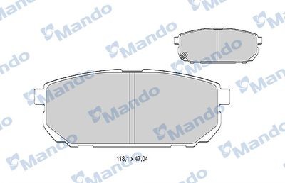Колодки тормозные KIA Sorento (02-) задние (4шт.) MANDO MBF015321 MANDO
