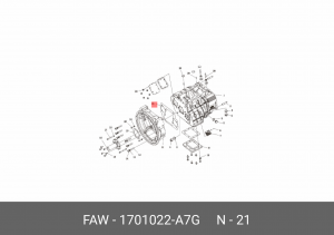 Прокладка КПП FAW 3250 OE 1701022-A7G FAW