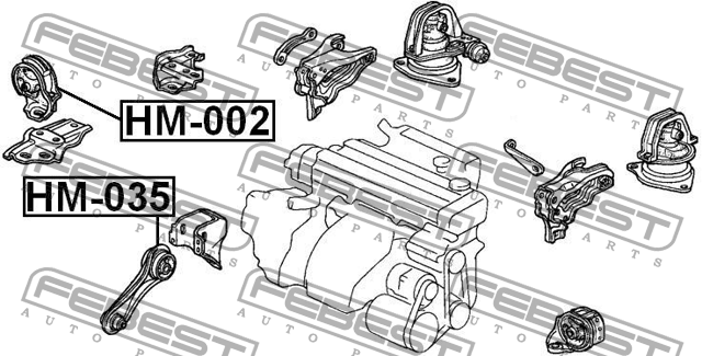 подушка ДВС передняя!\ Honda Accord CC/CE/CF 1.8i-2.3i 93-98 HM-035 FEBEST