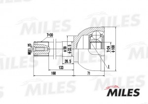 ШРУС наружный TOYOTA LAND CRUISER 4.2/4.5 98- (GKN 303318) GA20486 GA20486 MILES