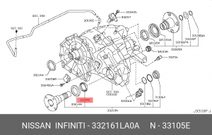 сальник коленвала 33216-1LA0A 33216-1LA0A NISSAN