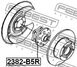 к-кт подшипника ступицы задней! со ступицей\ VW Passat 96-05, Audi A6 97-05 2382-B5R FEBEST