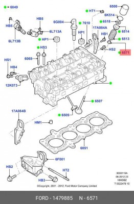 колпачок маслосъемный! впуск.\ Ford C-Max 1.6/Fiesta/Focus/Fusion/Mondeo 1.6/Pum 1 479 885 FORD