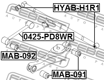 Сайлентблок HYAB-H1R1 HYAB-H1R1 FEBEST