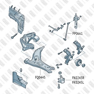 Тяга стабилизатора передняя левая/правая AUDI A2 03-VW Polo 02-SKODA Fabia 01- F FP0661 FIXAR