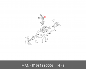 w-штекер WL-SN8-D6/42-CUZN/232 81981836006 MAN
