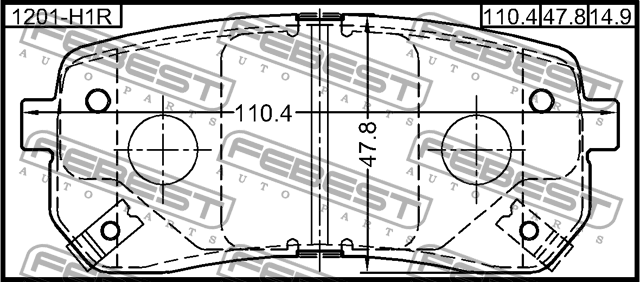 Колодки тормозные дисковые задние 1201-H1R FEBEST