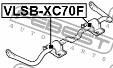 Втулка стабилизатора передняя D22.4 ПОДХОДИТ ДЛЯ VOLVO XC70 II 2007- VLSB-XC70F VLSB-XC70F FEBEST