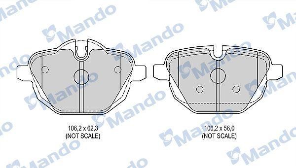 Колодки тормозные BMW 5 (F10,F11),X3 (F25),Z4 (2.0-3.0) (10-) задние (4шт.) MAND MBF015266 MANDO
