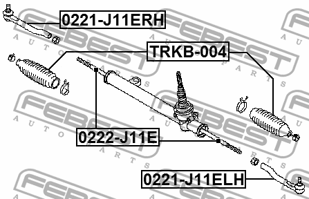 Наконечник рулевой правый NISSAN QASHQAI UK MAKE J11E 2013- 0221-J11ERH 0221-J11ERH FEBEST