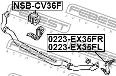 Втулка стабилизатора NISSAN SKYLINE V36 200­6.11-2014.03 NSB-CV36F NSB-CV36F FEBEST