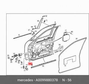клипса! накладки двери\MB W210 2.4 95-02 A 009 988 03 78 MERCEDES BENZ