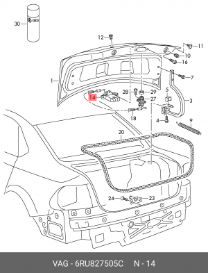 VW POLO (SED RUS) (2011>) 6RU 827 505 C VAG