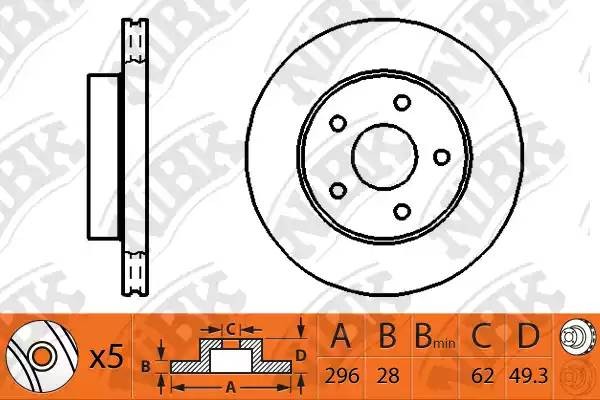 Диск тормозной LEXUS IS I/II/III  RN1258 RN1258 NIBK