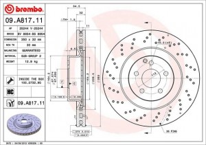 Диск тормозной перфорированный 09.A817.11 09.A817.11 BREMBO