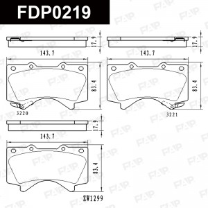 Тормозные колодки дисковые смесь CERAMIC FDP0219 FDP0219 FAP