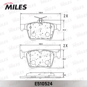 Колодки тормозные задние (Смесь CERAMIC серия PRO) AUDI A3/VW GOLF VII 12- (TRW  E510524 MILES