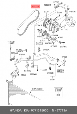 Ремень приводной поликлиновой 4PK815 HYUNDAI Accent (06-) кондиционера OE 97713-1E000 HYUNDAI KIA