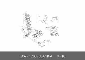 Опорная пружина нижнего пылезащитного чехла в сборе 1703050-61B-A FAW