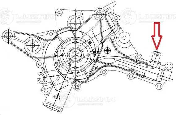 Насос водяной для ам Mercedes-Benz С (97-),E (96-) 2.8i [M112] (LWP 15322) LWP 15322 LUZAR