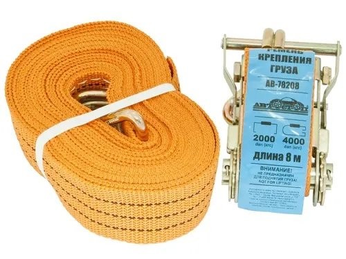 Стяжка крепления груза 4т 8м-50мм с храповиком АВТОСТОП AB78208 AVTOSTOP
