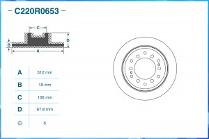 Тормозной диск задний C220R0653 C220R0653 CWORKS