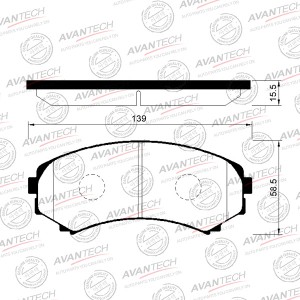 Колодки тормозные дисковые Avantech передние (противоскрипная пластина в компл.) AV257 AVANTECH