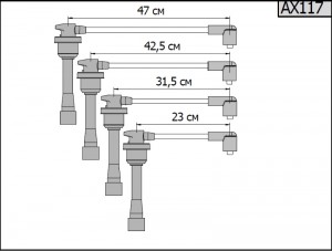 Провод высоковольтный HYUNDAI Accent (99-),Getz (02-) (1.4/1.6 DOHC) комплект CA AX117 CARGEN